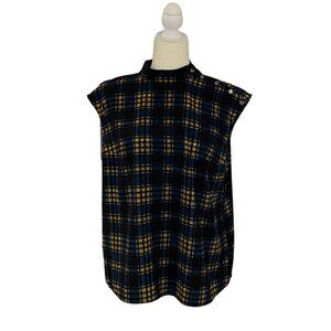 Modcloth Plaid Sleeveless Top - L